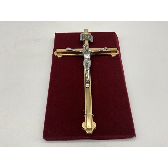 Gold Tone and Pewter 8 Inch NIB Crucifix Christian Religious Wall Hanging Cross - Picture 11 of 13
